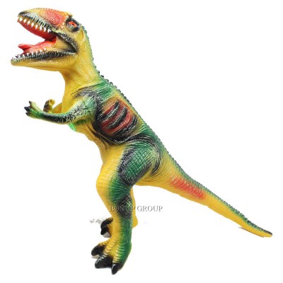 Детская фигурка Динозавр Велоцераптор Boni Toys резиновый звук желтый 50 см NEW 225195486