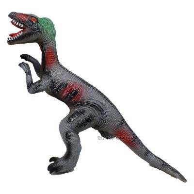 Детская фигурка Динозавр Велоцераптор Boni Toys резиновый звук серый 50 см NEW 225195487