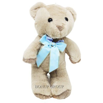 Мягкая игрушка Медвежонок с бантиком J.L.X. Toys  плюшевый голубой 25 см  NEW 225197116