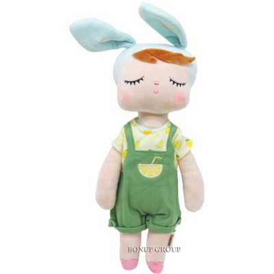 Детская мягкая кукла игрушка Зайка Лимончик LE SI JIA TOYS плюшевый зеленый 35 см 225219579