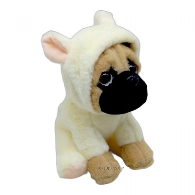 Детская мягкая игрушка Мопсик в костюме овечки CH TOYS плюшевая молочный 21 см NEW 225227450