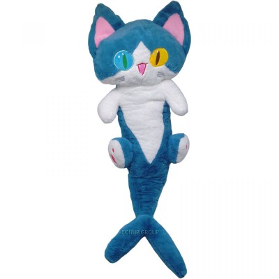 Детская мягкая игрушка подушка Котик Акула CH Toys обнимашка плюшевый синий 90см 255234626
