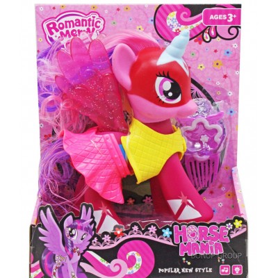 Детская игровая Фигурка Пони Единорог Модница Can Fa Toys персонаж мультсериала My Little Pony свет звук малиновый 18 см 225232317