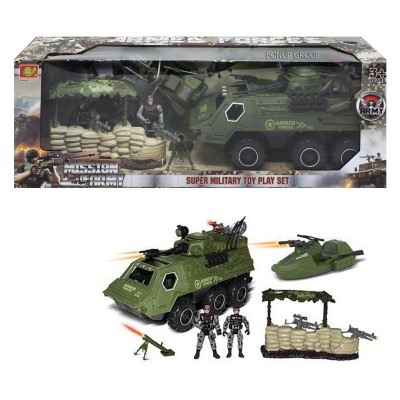 Детский военный игровой набор CAN FA TOYS  2 солдатика лодка БТР аксессуары зеленый 60 см 225167553