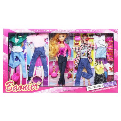 Детский игровой набор кукла с нарядами Can Fa Toys шарнирная аксессуары 28 см разноцветный 225175520