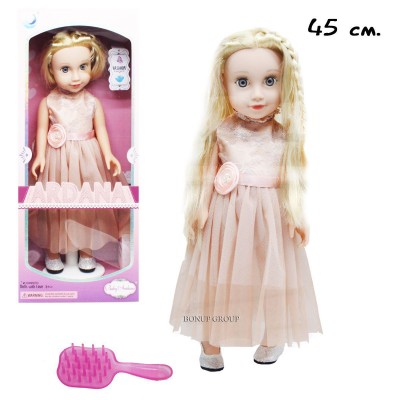 Детская кукла блондинка Андриана в платье Chuangfa Toys  персиковый 45 см 225175826