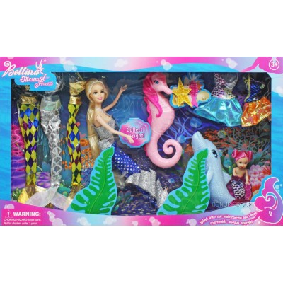 Детский кукльный набор Русалка Bettina c ребенком Can Fa Toys морской конек дельфин аксессуары 30 см разноцветный 225177284