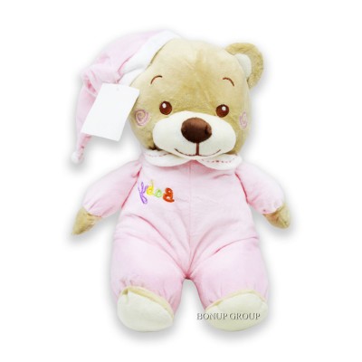 Мягкая игрушка Мишка в розовом костюме  Bei Yu Toys плюшевый  коричневый 26 cм 225177343