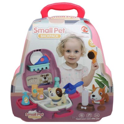 Детский игровой набор Уход за котенком BEI JIA TOYS рюкзачок аксессуары 10 деталей розовый 29 см 225178449