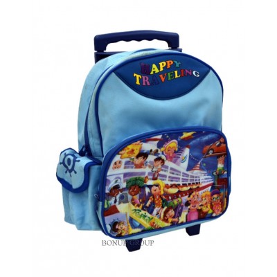 Детский школьный  рюкзак  Happy Travelin Ao Xie Toys  чемодан для путешествий с колесиками голубой 36 см 225188600