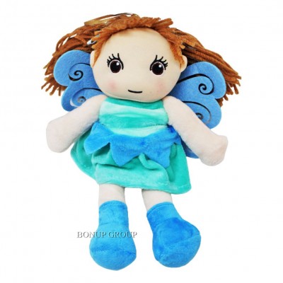 Мягкая игрушка Кукла Фея ChenRui Toys плюшевый бирюзовый 27 cм 225193717