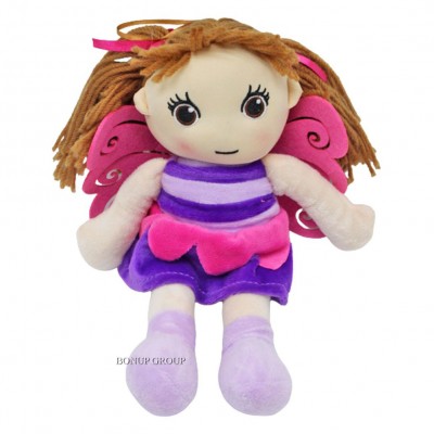Мягкая игрушка Кукла Фея ChenRui Toys плюшевый сиреневый 27 cм 225193718