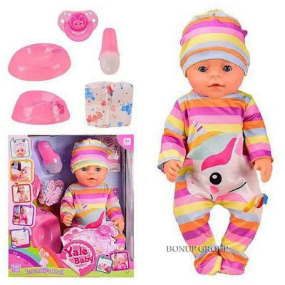 Детская кукла пупс новорожденный младенец ЕДИНОРОЖЕК YALE BABY пьет ходит на горшок аксессуары 45 см NEW 225195175