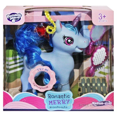 Детская музыкальная игрушка Единорог Can Fa Toys звук свет голубой 25 см 225198989