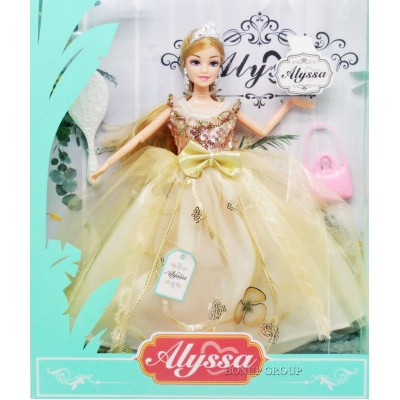 Кукла блондинка ALYSSA с сумочкой M.Toys шарнирная с подвижными руками ногами аксессуары 28 см  NEW  225199350