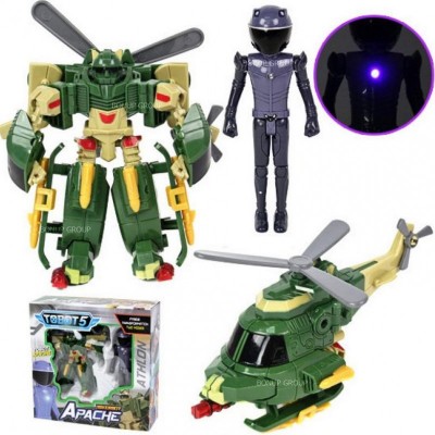 Игровой набор трансформер робот тобот Атлон Апач и Байкербот 14 см TOBOT5 с фигуркой персонажа мультфильма Тобот 225121099
