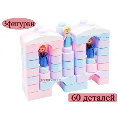 Детский пластиковый конструктор "Холодное сердце" Tmibloks развивающая игра с героинями Ельзой т Анной, 60 дет 225167218n