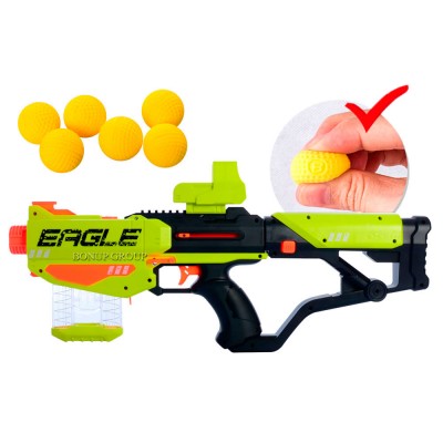  Детский Бластер с мягкими пулями шариками Blaze Storm Eagle механический 6 мягких пулек магазин приклад 225173219