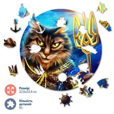 Деревянные пазлы Котик украинский BRUSHME фигурные ©Марианна Пащук 81 элементов NEW 225185690 