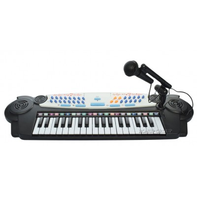 Электросинтезатор орган пианино с микрофоном Qunxing Toys 37 клавиш Черный работает от батареек или от сети 22558124 