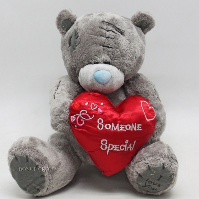 Мягкая игрушка Медвежонок с сердцем Can Fa Toys плюшевый серый 20 см  225200254