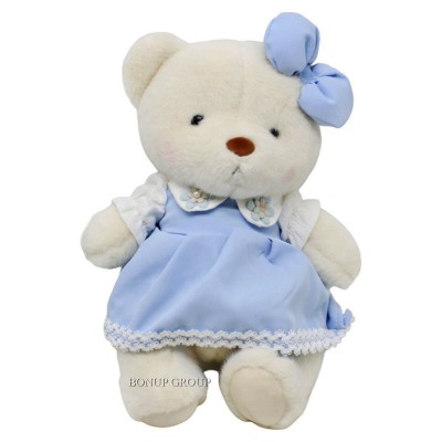 Мягкая игрушка девочка Медвежонок с голубым бантом J.L.X. Toys плюшевый 30 см NEW 225200742