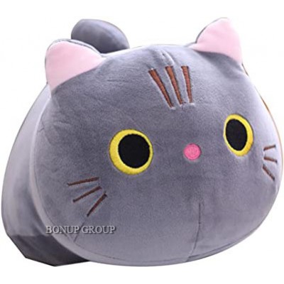 Мягкая игрушка подушка Котик обнимашка JIN JIA TAI плюшевая серый 35 cм 225201360