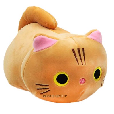 Мягкая игрушка подушка Котик обнимашка JIN JIA TAI плюшевая оранжевый 35 cм 225201362