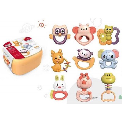 Детский набор погремушек Зверушки CAN FA TOYS шуршалки грызунки гремелки прорезыватели 9 игрушек разноцветный 255205751