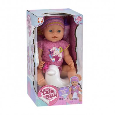 Детская кукла Пупс Yale Baby пьет писает аксессуары 42 см розовый 225213566