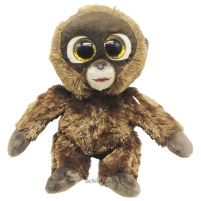 Детская мягкая игрушка Обезьяна Глазастик TY Beanie Boo's плюшевый коричневый 18 см 255215229