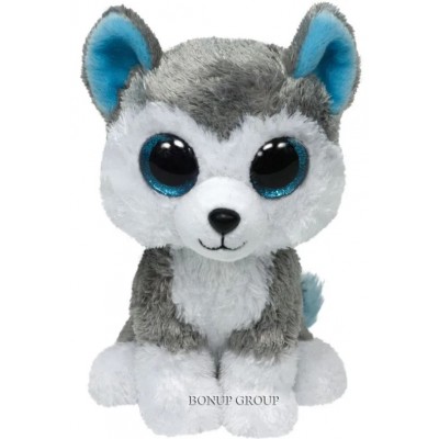 Детская мягкая игрушка Собачка Хаски Глазастик TY Beanie Boo's плюшевый разноцветный 18 см 255215237