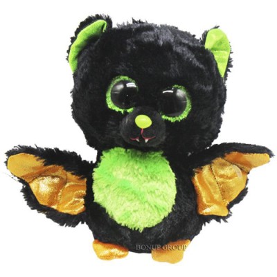 Детская мягкая игрушка Летучая Мышь Глазастик TY Beanie Boo's плюшевый черный 18 см 255215238