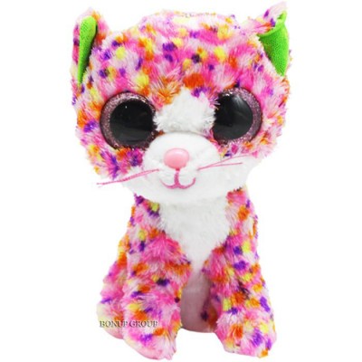 Детская мягкая игрушка Леопард Глазастик Ty Beanie Babies плюшевый розовый 18 см 255215244