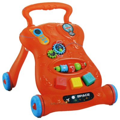 Детский игровой музыкальный набор Каталка ходунки MUSIC WALKER QICHUNYING TOYS сортер погремушки звук свет оранжевый 47 см 225219498