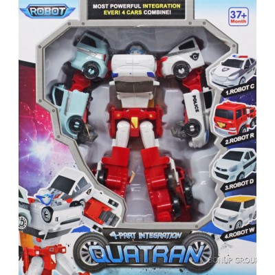 Детская игровая игрушка Робот самолет трансформер 4IN1 QUATRAN Can Fa Toys разноцветный 19 см 225223084