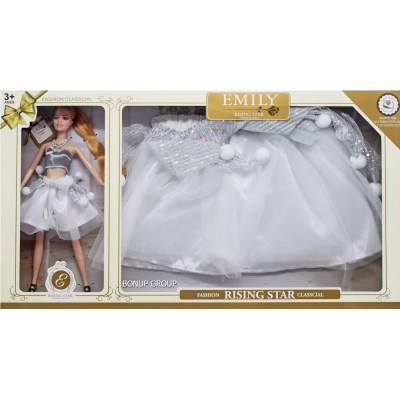 Детская куколка EMILY с нарядом для маленькой принцессы Can Fa Toys шарнирная аксессуары 28 см белый 225223559