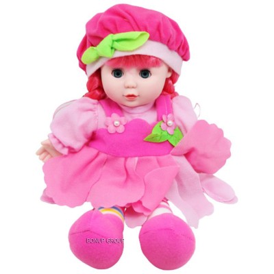 Мягкая игрушка кукла LOVELY DOLL ChenRui Toys плюшевая звук розовый 30 см 255224456