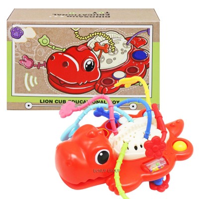 Детская погремушка игрушка Монтессори Крокодильчик Can Fa Toys развивающая красный 17 см 255226022