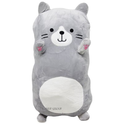 Детская мягкая игрушка подушка 2в1 Кот Батон CH Toys плюшевый серый 40 см 225226725