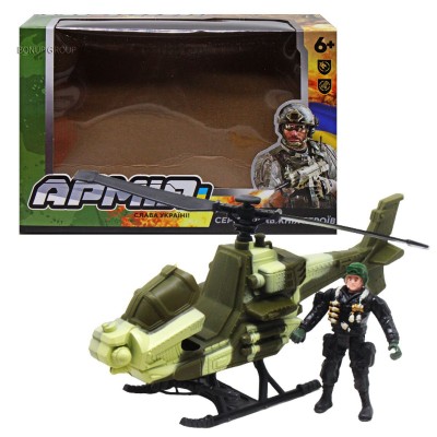Детский военный игровой набор Армия Вертолет CAN FA TOYS солдатик вертолет оружие зеленый 24 см 225227246