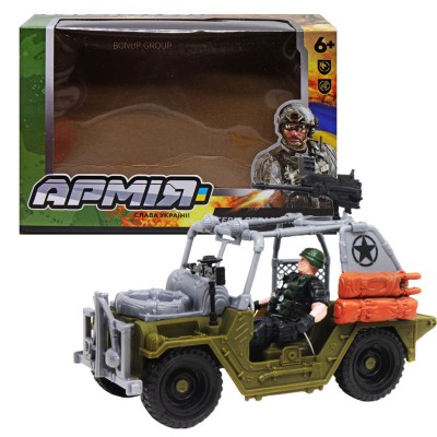Детский военный игровой набор Армия Джип CAN FA TOYS солдатик машина оружие зеленый 24 см 225227247