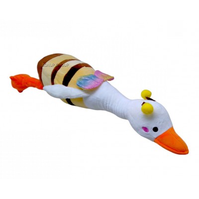 Детская мягкая игрушка подушка 2в1 Гусь Обнимусь в костюме пчелки CH TOYS обнимашка плюшевый разноцветный 65 см 255227278
