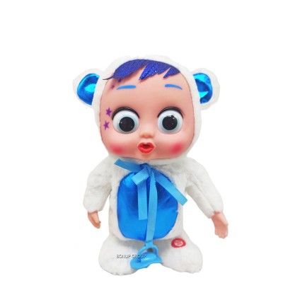 Детская мягкая музыкальная кукла пупс в костюме белого Мишки Can Fa Toys движение белый 35 см 225227783