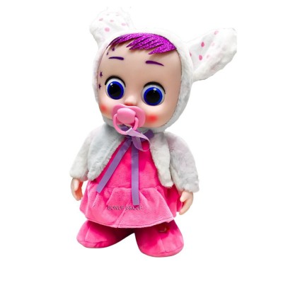 Детская мягкая музыкальная кукла пупс в костюме белого Зайчика Can Fa Toys движение белый 35 см 225227786