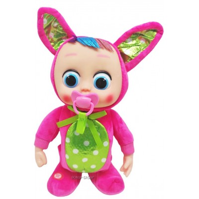 Детская мягкая музыкальная кукла пупс в костюме Зайчика Can Fa Toys движение розовый 35 см 225227791