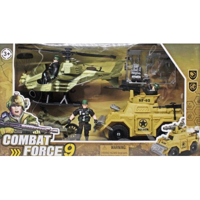 Детский военный игровой набор Combat CAN FA TOYS солдатики транспорт оружие аксессуары разноцветный 43 см 225229073