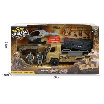 Детский военный игровой набор SPECIAL COMBAT CAN FA TOYS машина вертолет 2 солдатика оружие аксессуары 58 см 225229232