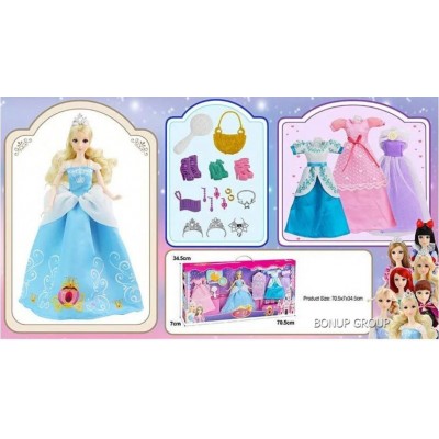 Детский кукольный набор принцесса БЕЛОСНЕЖКА с гардеробом Can Fa Toys шарнирная аксессуары 28 см голубой 225229236