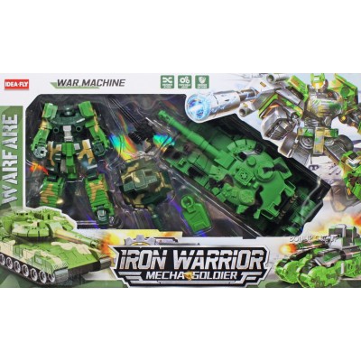 Детский военный набор 2в1 Танк трансформер IRON WARRIOR IDEA FLY зеленый 46 см 225229332